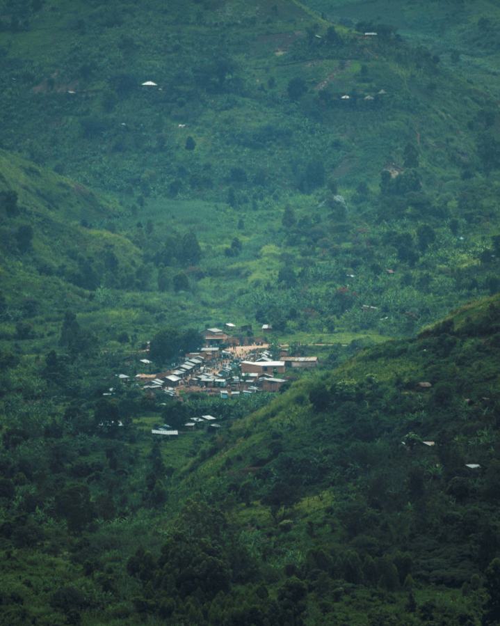 Our New Ugandan Bean 1 A cluster of buildings situated in Ugandan Mountains