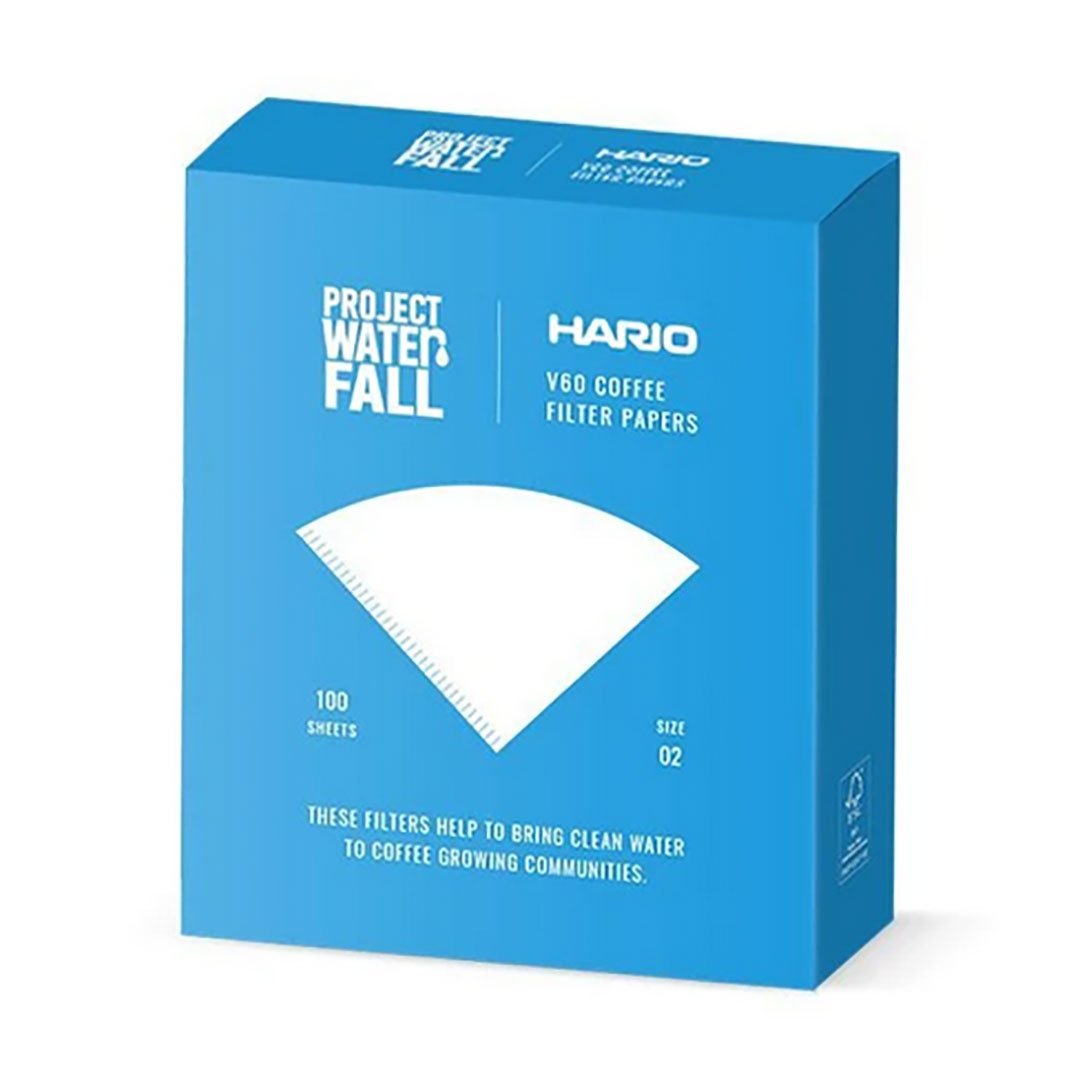 Proceeds from this pack of Hario V60 filter papers will help support Project Waterfall’s work to bring clean water, sanitation and education to coffee growing communities across the world.