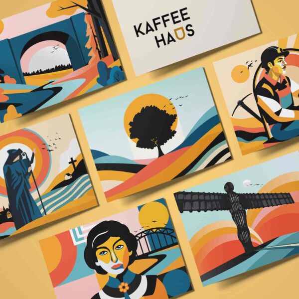 North East Heritage Postcards designed by Emilie De Black for Kaffeehaus