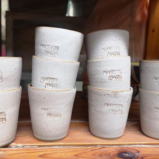 Handmade Ceramic Coffee Tumbler back
