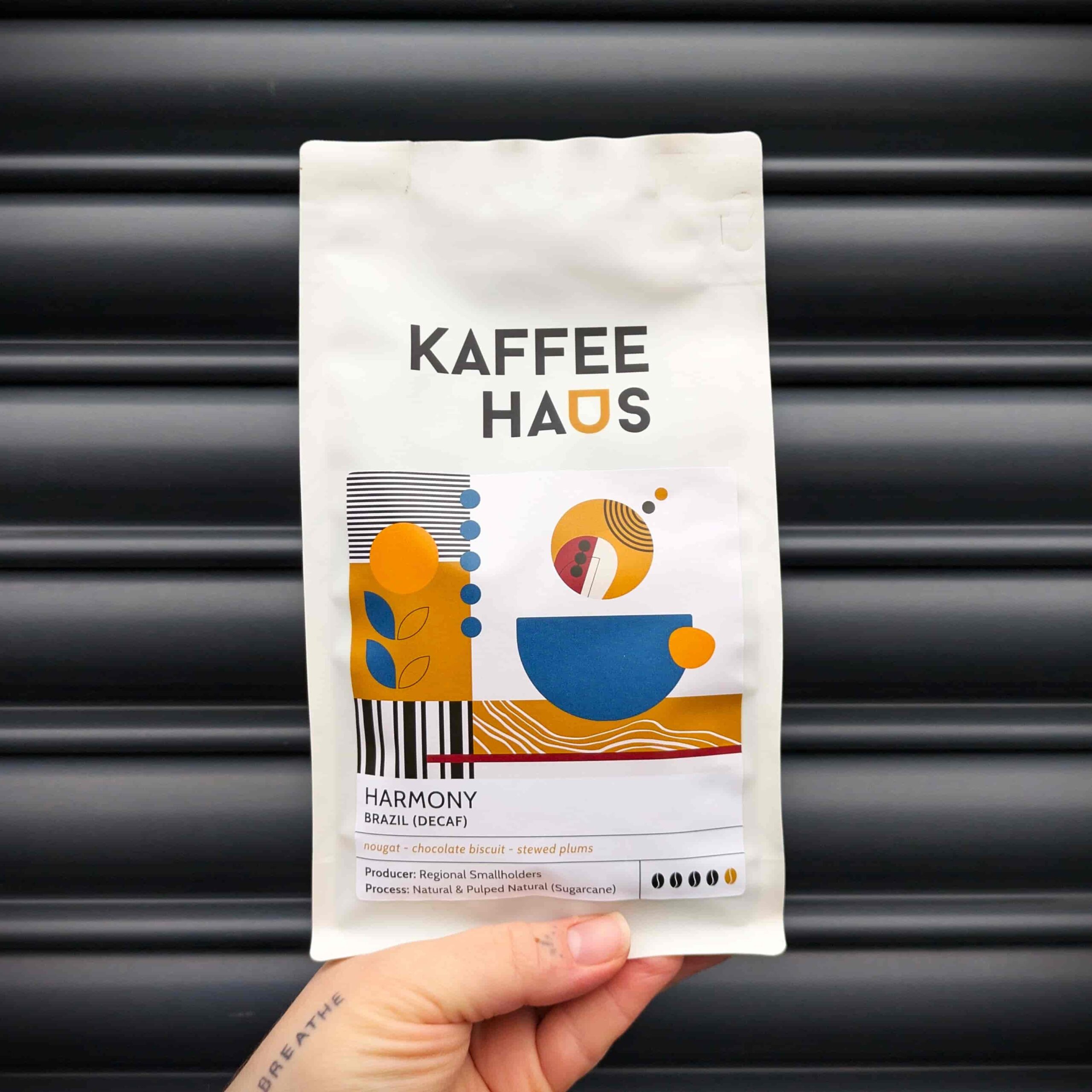 Coffee 5 Kaffeehaus's Brazilian Decaf - a great choice for an espresso based drink
